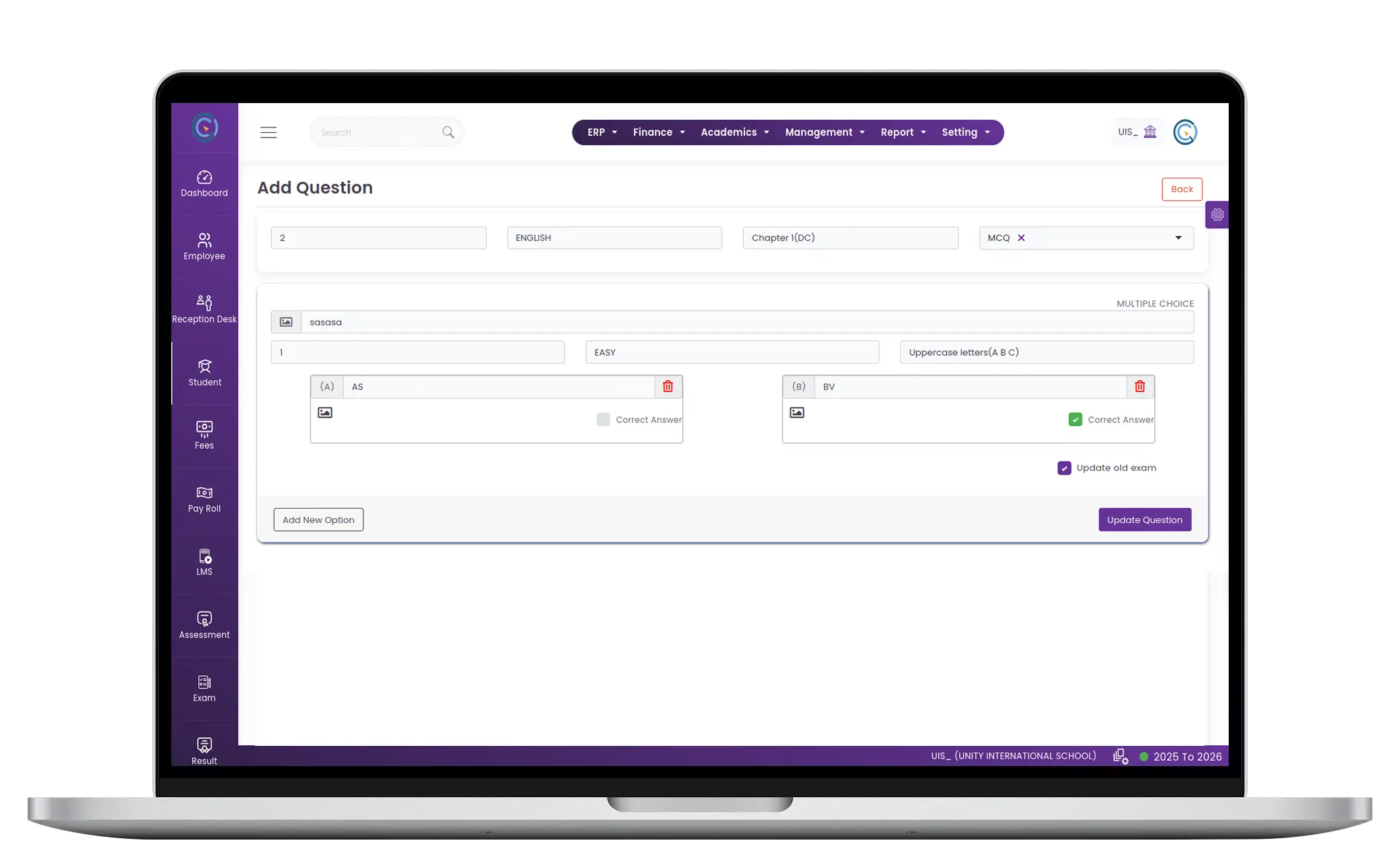 Question Paper Generation System for Schools College