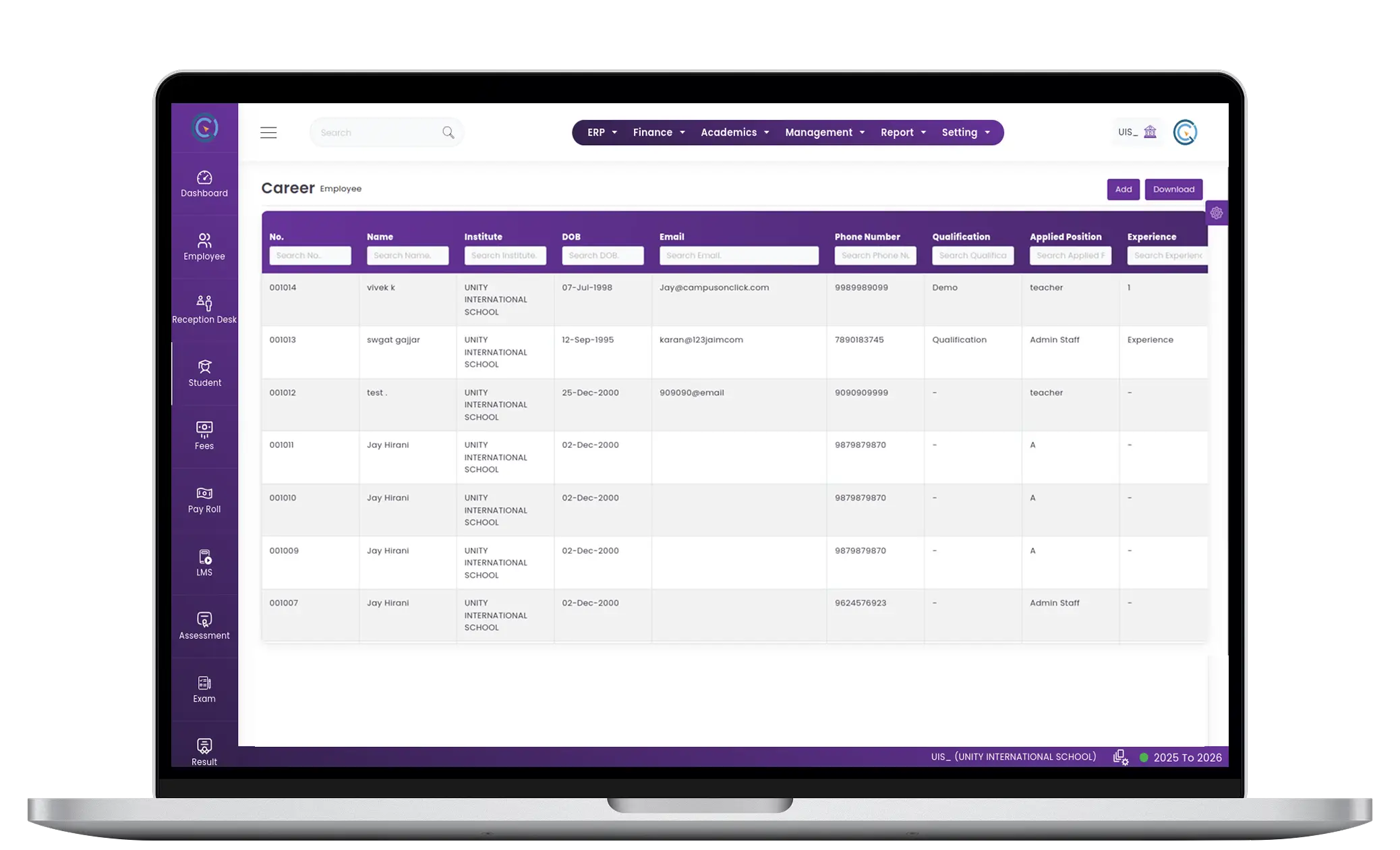 Smart Staff Recruitment ERP for Schools & Colleges